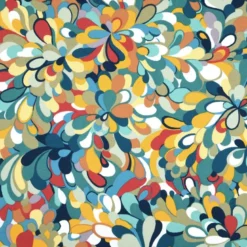 Tissu coton enduit Splash multicouleur