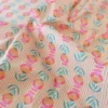 Tissu coton Enduit Surie motif fleurs indiennes vert et rose