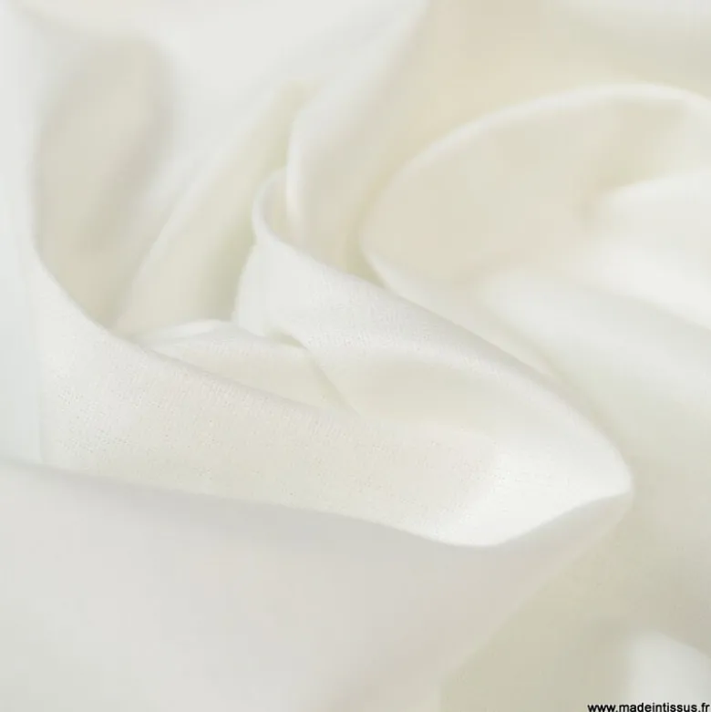 Tissu coton Enduit uni blanc - Oeko tex