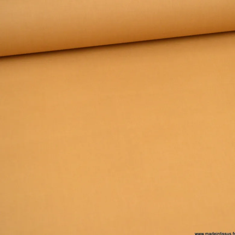 Tissu coton Enduit uni Camel -Oeko tex