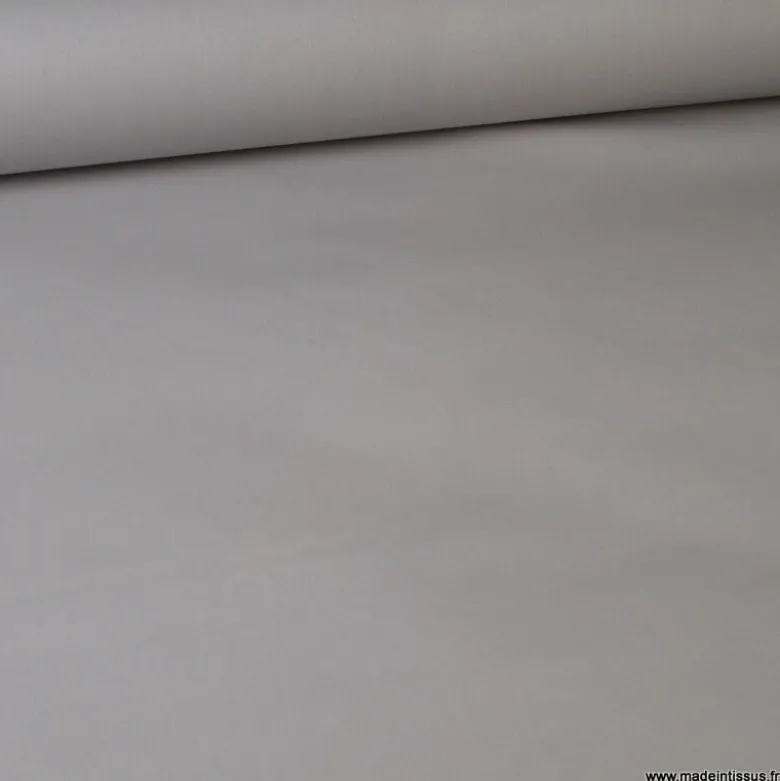 Tissu coton Enduit uni Gris -Oeko tex