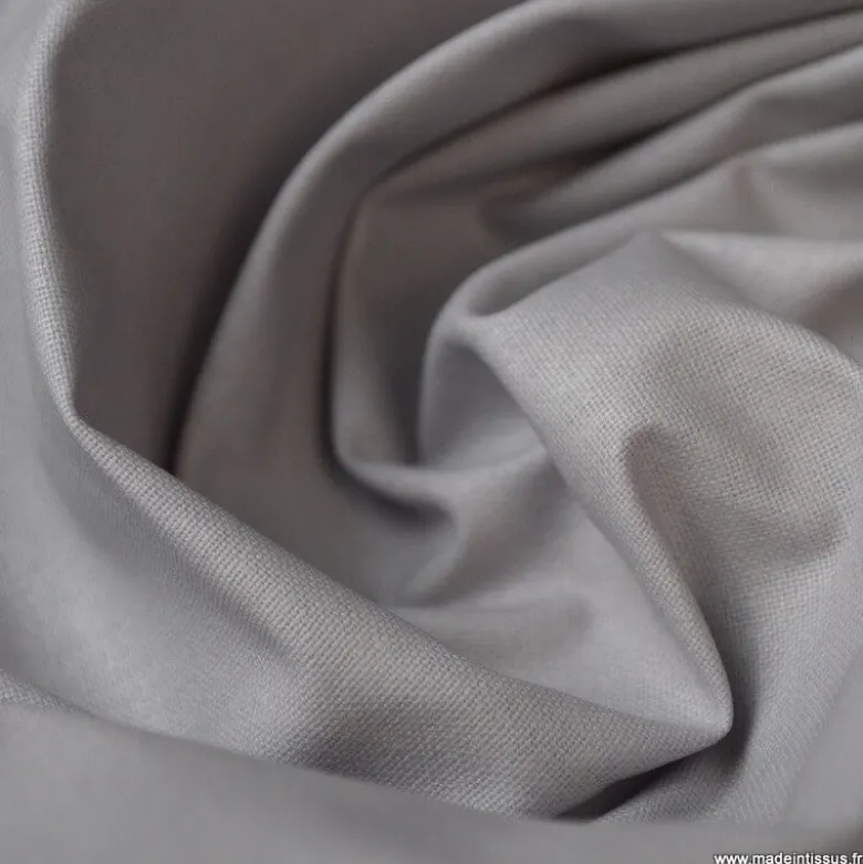Tissu coton Enduit uni Gris -Oeko tex