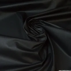 Tissu coton Enduit uni Noir -Oeko tex
