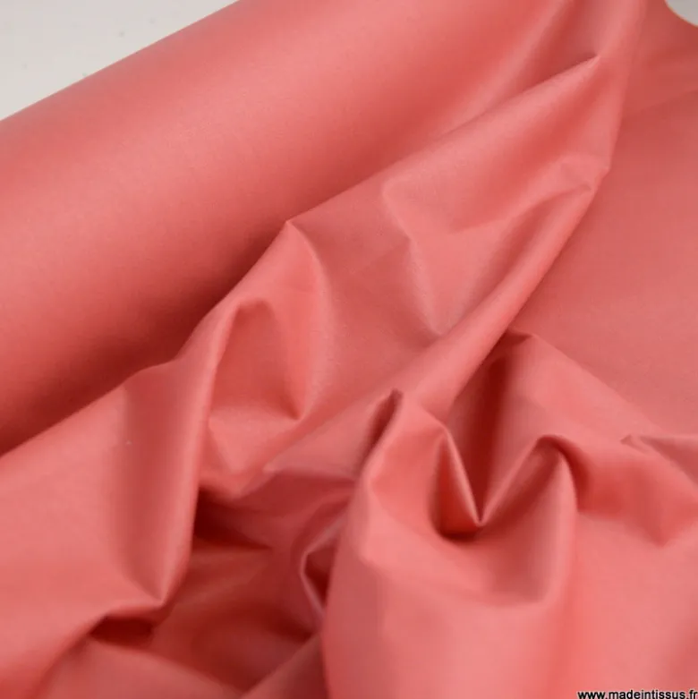 Tissu coton Enduit uni Rose Santal - Oeko tex