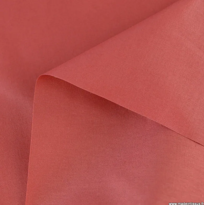Tissu coton Enduit uni Rose Santal - Oeko tex
