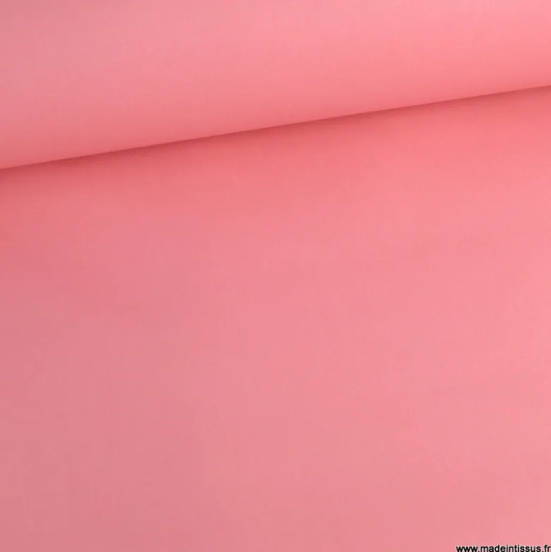 Tissu coton Enduit uni Rose Sorbet - Oeko tex