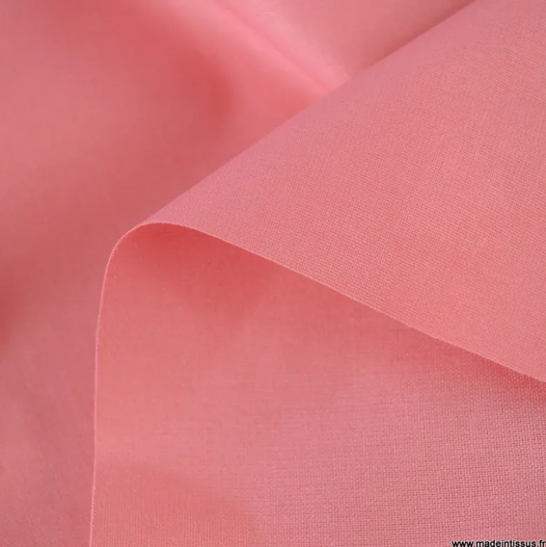 Tissu coton Enduit uni Rose Sorbet - Oeko tex