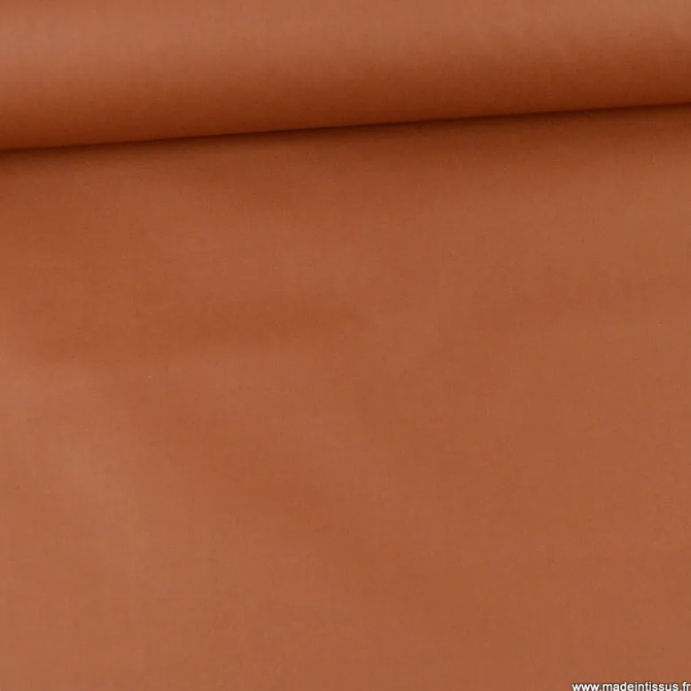 Tissu coton Enduit uni Toffee -Oeko tex