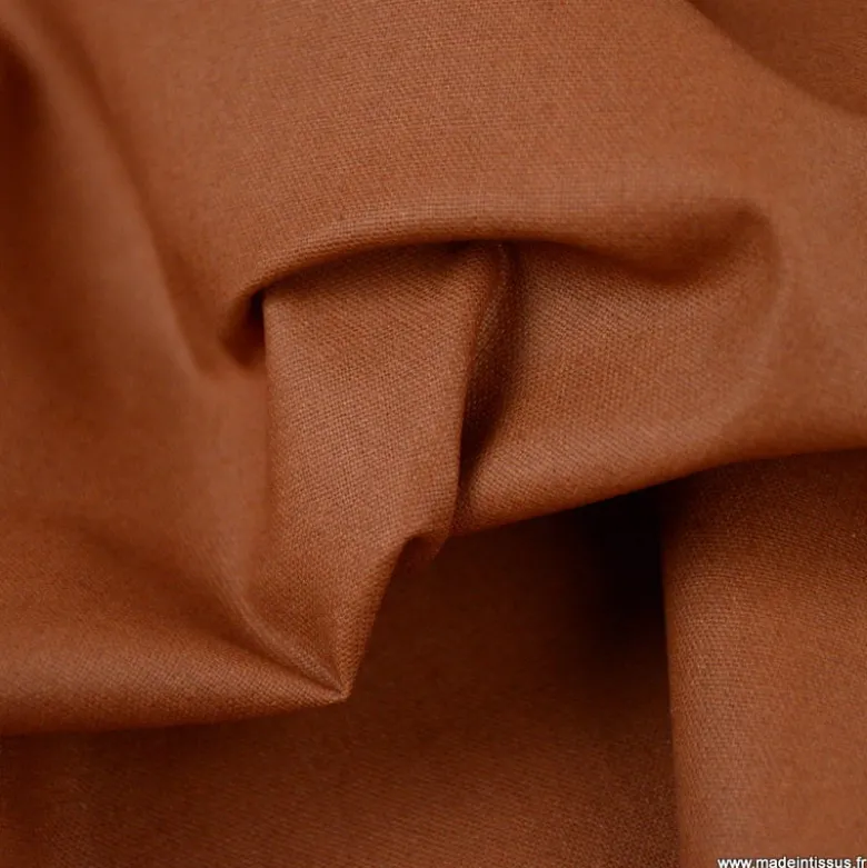 Tissu coton Enduit uni Toffee -Oeko tex