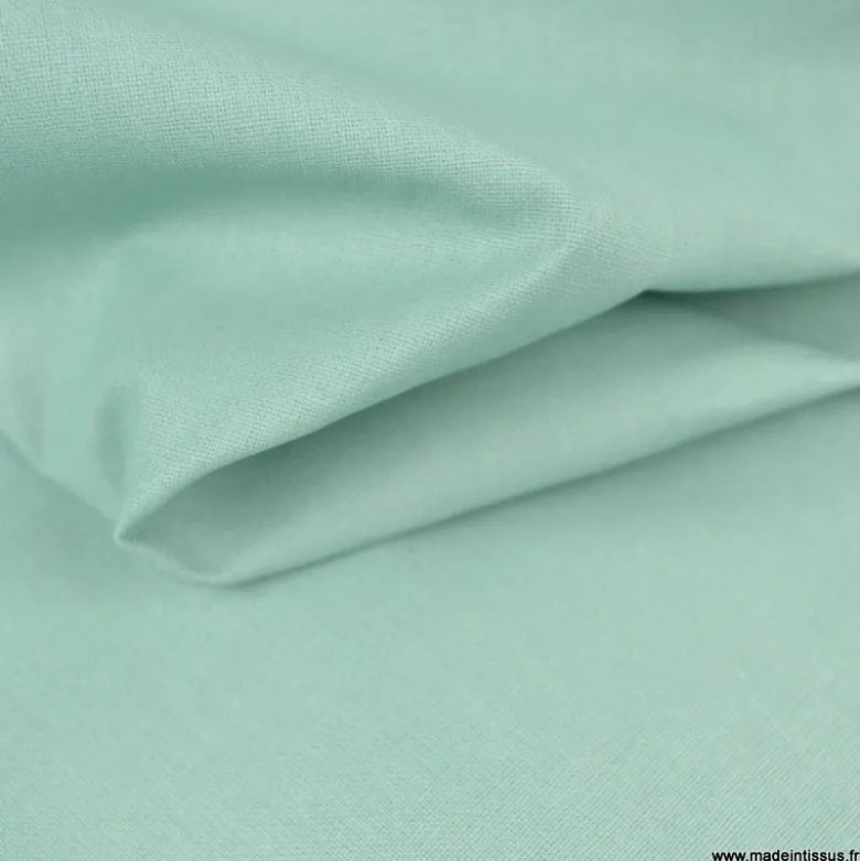 Tissu coton Enduit uni Vert aventurine -Oeko tex