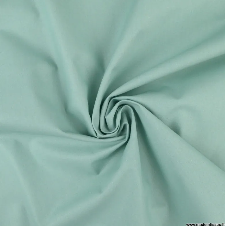 Tissu coton Enduit uni Vert aventurine -Oeko tex