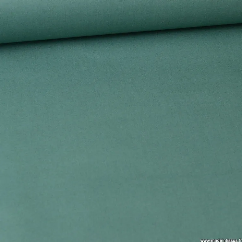 Tissu coton Enduit uni vert Thym-Oeko tex
