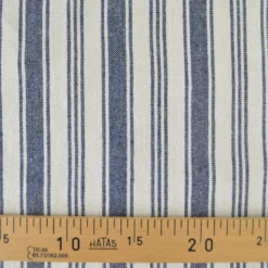Tissu coton Eugene tissé teint à rayures Indigo