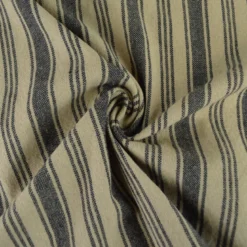 Tissu coton Eugene tissé teint à rayures Noir et lin