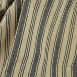 Tissu coton Eugene tissé teint à rayures Noir et lin