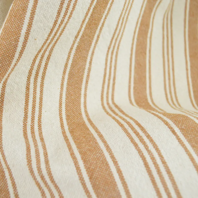 Tissu coton Eugene tissé teint à rayures Peanut