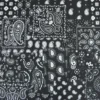 Tissu coton Farwest motif Bandana Noir - OEKO TEX
