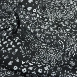 Tissu coton Farwest motif Bandana Noir - OEKO TEX
