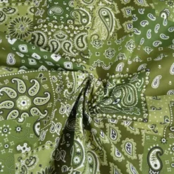 Tissu coton Farwest motif Bandana vert - OEKO TEX