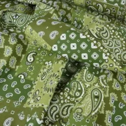 Tissu coton Farwest motif Bandana vert - OEKO TEX