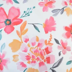 Tissu coton Felis XXL motif fleurs aquarelle roses fond blanc