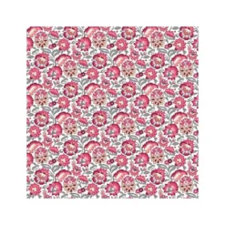 Tissu coton Gange motif fleurs rose - OEKO TEX