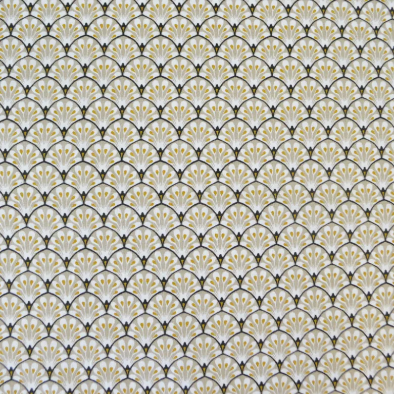 Tissu coton Gaudi écailles Beige - OEKO TEX