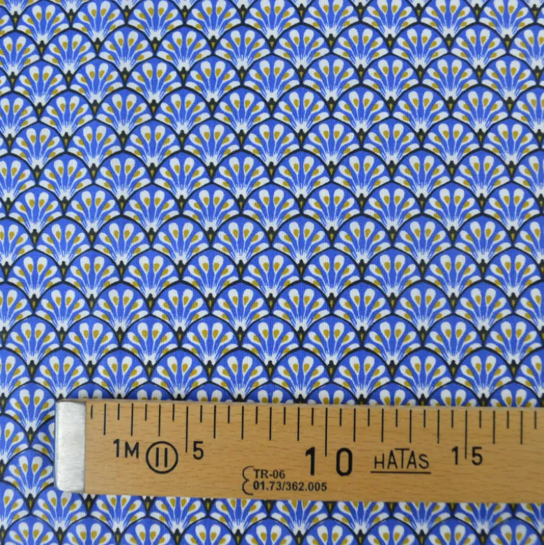 Tissu coton Gaudi écailles Bleu encre - OEKO TEX