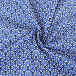 Tissu coton Gaudi écailles Bleu encre - OEKO TEX