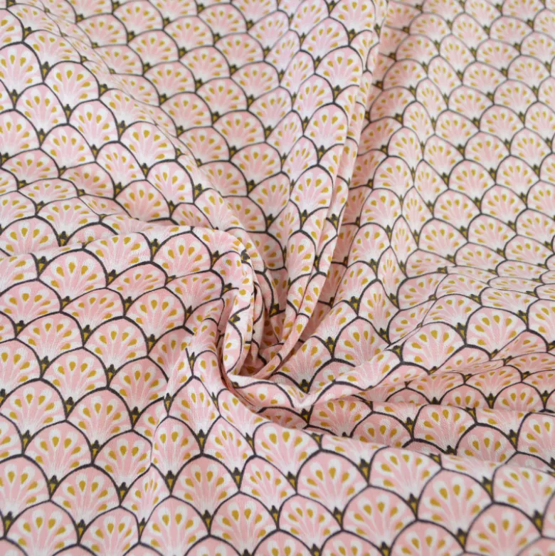Tissu coton Gaudi écailles Rose - OEKO TEX