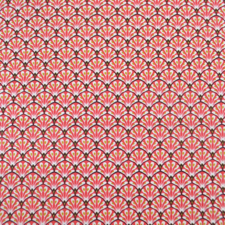 Tissu coton Gaudi écailles Rouge - OEKO TEX