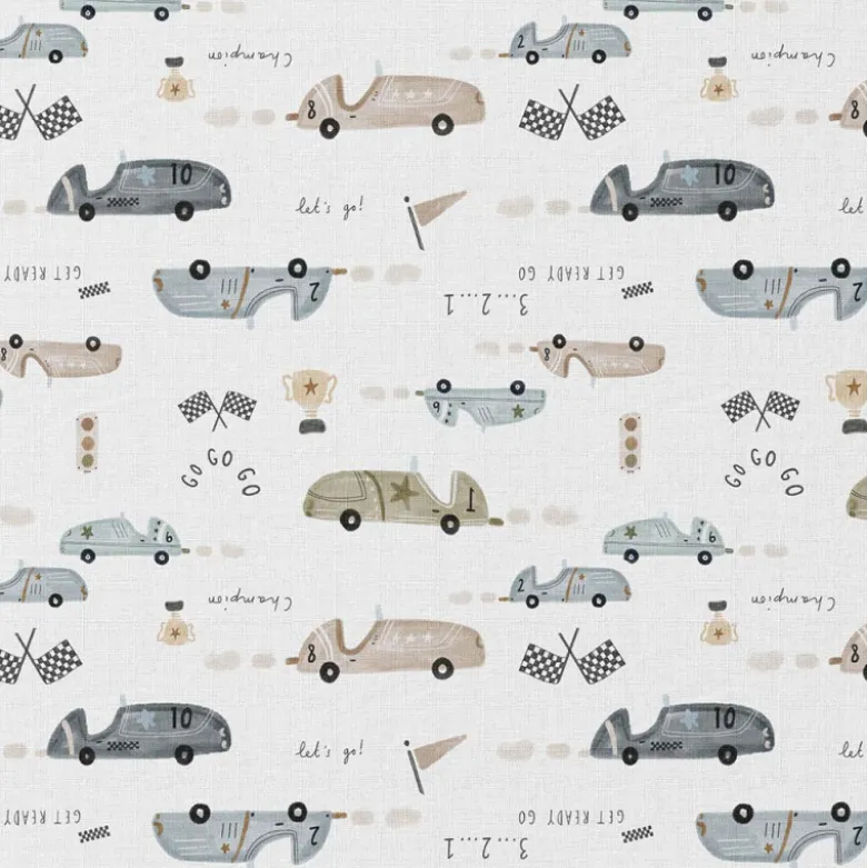 Tissu coton Gogogo motif voitures vintage -OEKO TEX