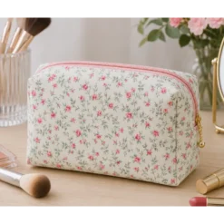 Tissu coton Grace motifs fleurs roses - OEKO TEX