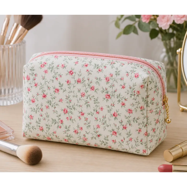 Tissu coton Grace motifs fleurs roses - OEKO TEX