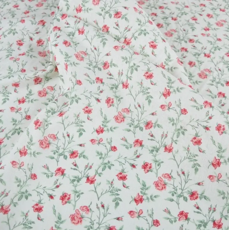 Tissu coton Grace motifs fleurs roses - OEKO TEX