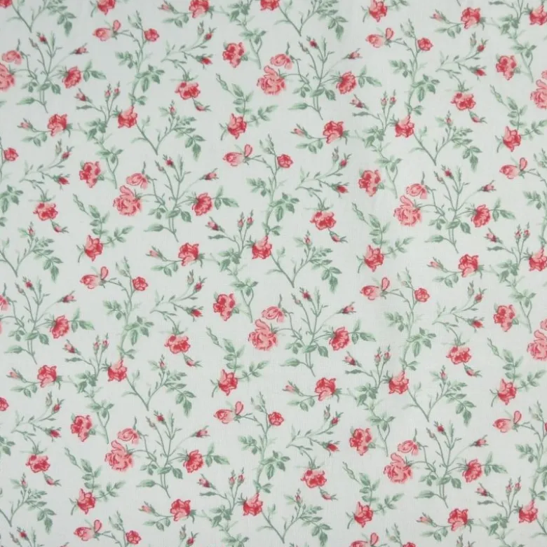 Tissu coton Grace motifs fleurs roses - OEKO TEX