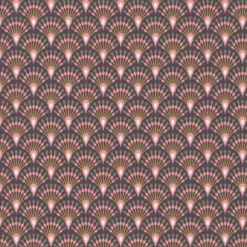 Tissu coton imprimé écailles Aubergine et rose - OEKO TEX