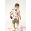 Tissu coton imprimé camions et voitures XXL fond blanc cassé - OEKO TEX