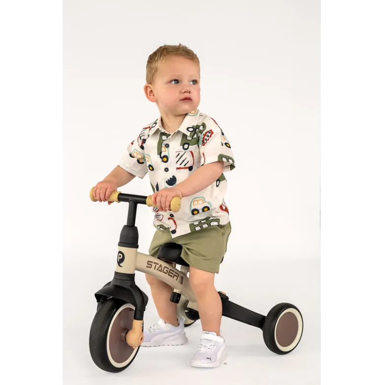 Tissu coton imprimé camions et voitures XXL fond blanc cassé - OEKO TEX