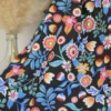 Tissu coton imprimé Kaleria motif fleurs fond noir - OEKO TEX