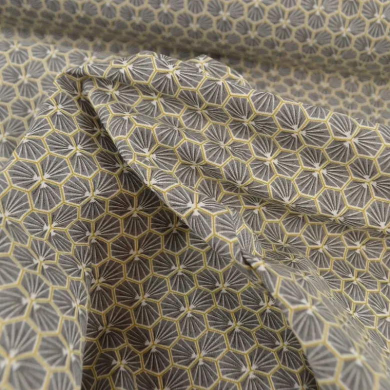 Tissu coton imprimé Riad gris ardoise - OEKO TEX