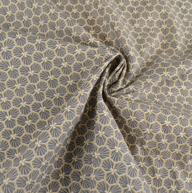 Tissu coton imprimé Riad gris ardoise - OEKO TEX