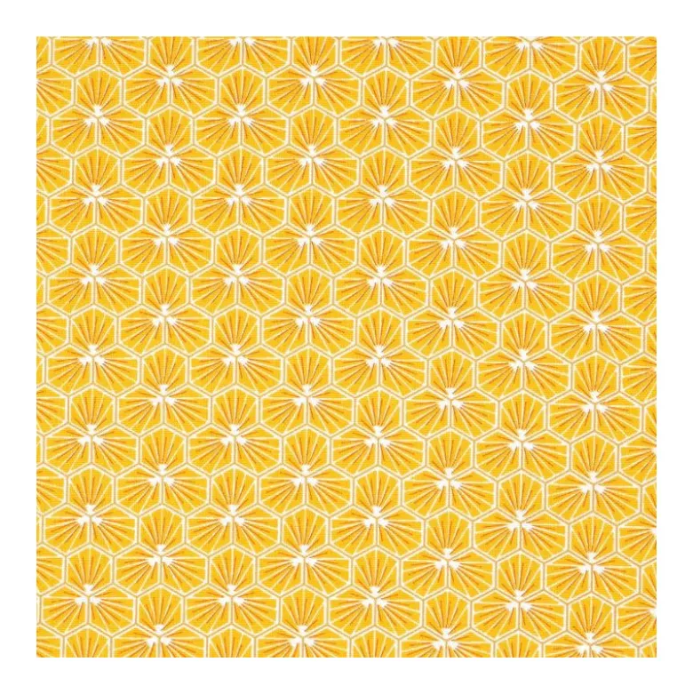 Tissu coton imprimé Riad Jaune - OEKO TEX