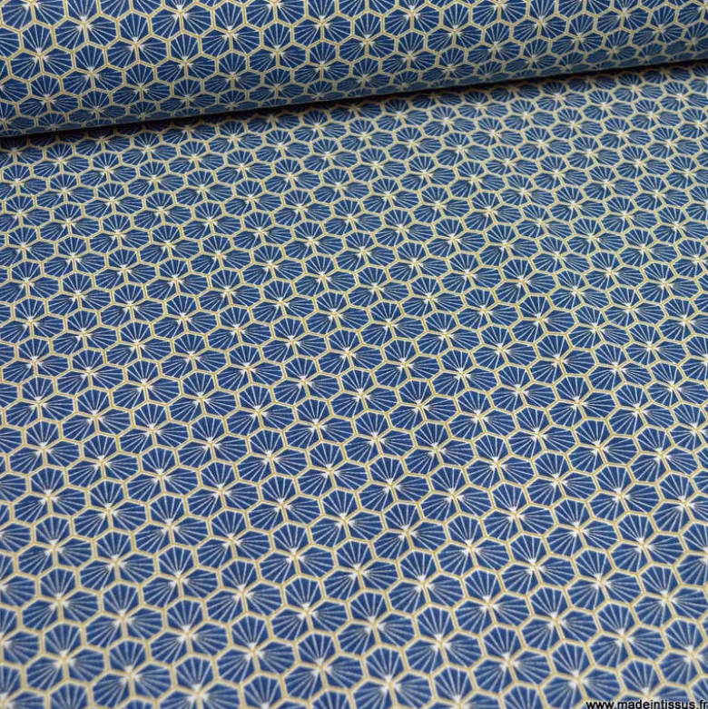 Tissu coton imprimé Riad Marine - OEKO TEX