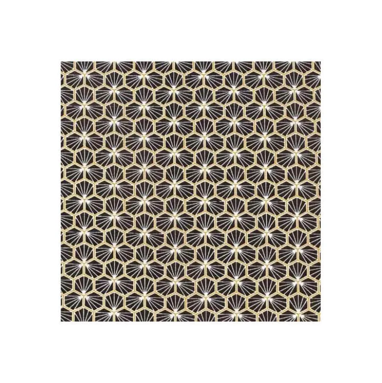Tissu coton imprimé Riad Noir et or- OEKO TEX