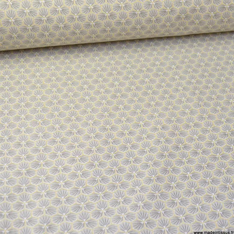 Tissu coton imprimé Riad Taupe - OEKO TEX