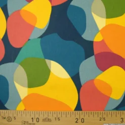 Tissu coton imprimé Sixties multicouleur - OEKO TEX