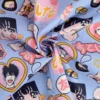 Tissu coton In Love motifs manga japonais bleu et rose - OEKO TEX
