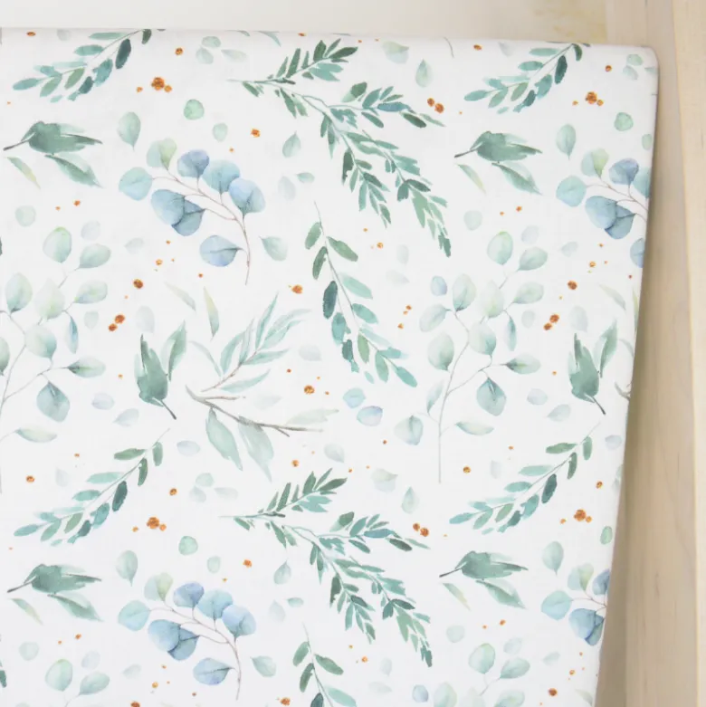 Tissu Coton Ito motif eucalyptus et feuillage - OEKO TEX