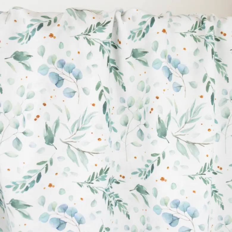 Tissu Coton Ito motif eucalyptus et feuillage - OEKO TEX